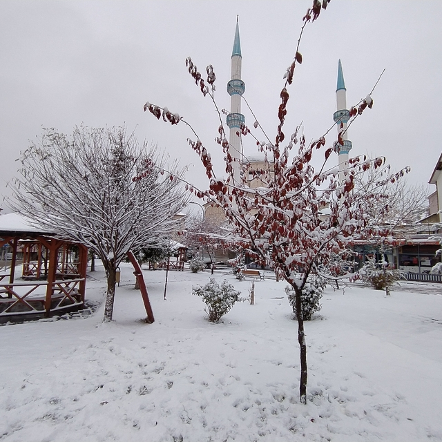Başçiftlik'te kar yağışı etkili oldu