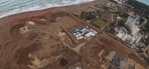 Otel inşaatı için ağaçlar kesildi, sahile hafriyat yığıldı