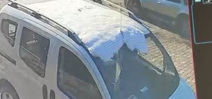 Heyelanda park halindeki cipin üzerine kaya düştü; 40 saniye ile ölümden dö...