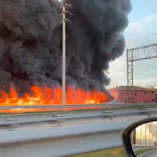 Çorum'da tuğla fabrikasında yangın