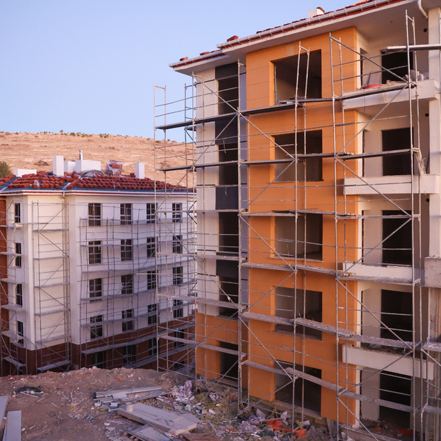 Gaziantep'in Nizip ilçesinde deprem konutlarının yapımı devam ediyor