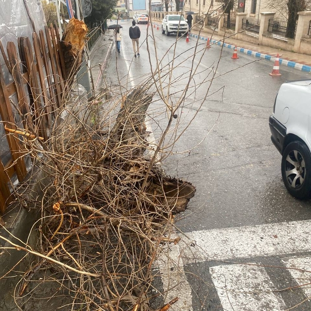Gercüş'te fırtına etkili oldu