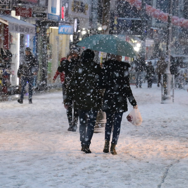 Kars'ı Iğdır ile Ardahan'a bağlayan kara yolları kar ve tipi nedeniyle tır...