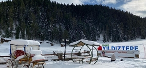 Yıldıztepe Kayak Merkezi'nde kar kalınlığı 45 santimetreye ulaştı