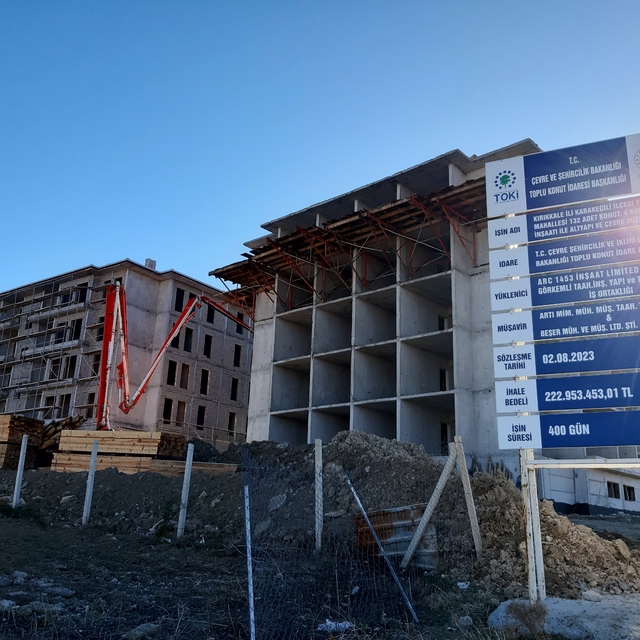 Karakeçili'de TOKİ konutlarının kaba inşaatında sona gelindi