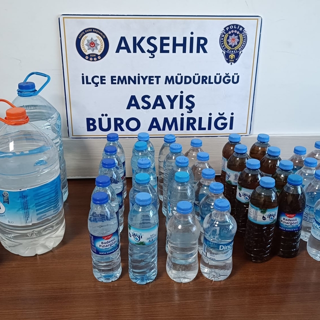 Konya'da sahte içki operasyonunda 3 şüpheli yakalandı