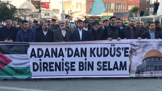 İsrail'in Gazze'ye saldırıları Adana'da protesto edildi