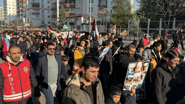İsrail'in Gazze'ye saldırıları Diyarbakır ve Batman'da protesto edildi
