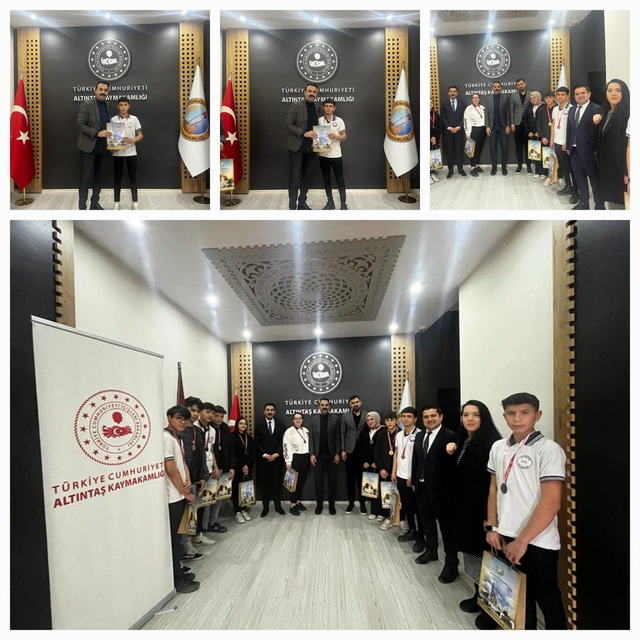 Altıntaş Kaymakamı Bozoğlan, başarılı sporcu öğrencileri ödüllendirdi