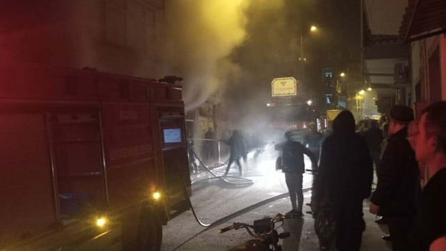 Manisa'da devrilen elektrikli soba yangına yol açtı