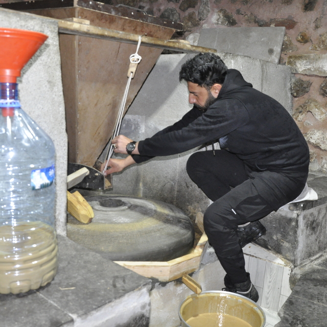 Çukurca Kaymakamlığı tarihi taş değirmendeki tahin üretimiyle 20 kişiye ist...