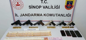 Sinop'ta silah kaçakçılığı operasyonunda 5 zanlı yakalandı