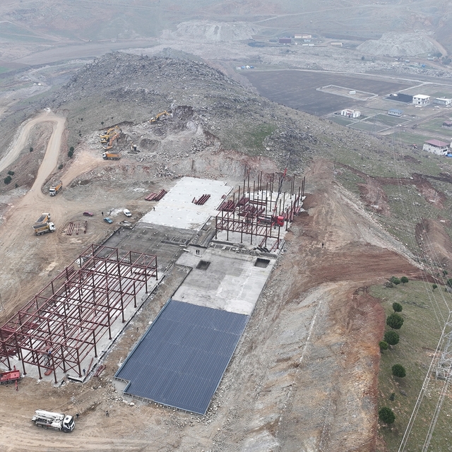 Kahramanmaraş'ta Türkoğlu Acil Durum Hastanesi'nin inşası sürüyor