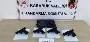 Karabük'te 4 ruhsatsız tabanca ele geçirildi
