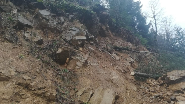 Artvin'de heyelan; köy yolu kapandı, elektrik kesildi