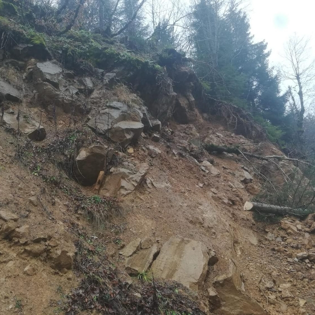 Artvin'de heyelan; köy yolu kapandı, elektrik kesildi