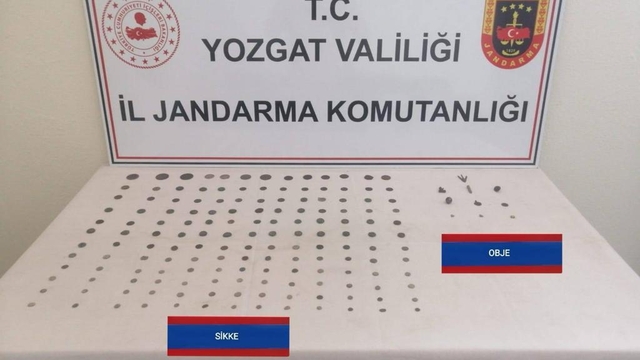 Yozgat'ta 156 sikke ve 10 obje ele geçirildi