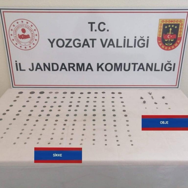 Yozgat'ta 156 sikke ve 10 obje ele geçirildi