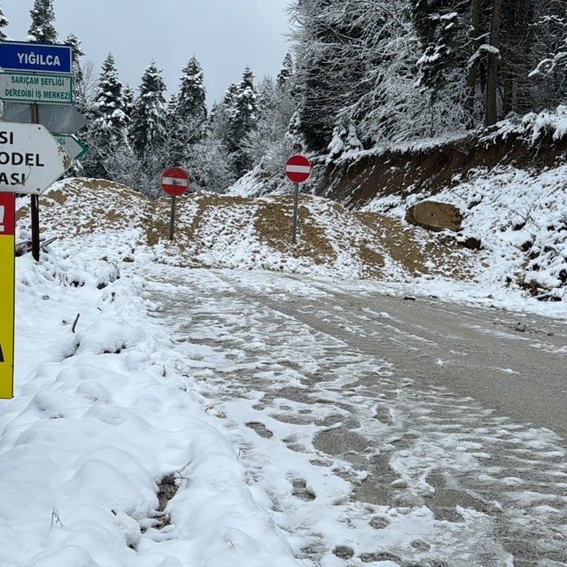 Bolu-Yedigöller yolu kar ve buzlanma nedeniyle kapatıldı