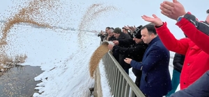 Çaldıran'da yaban hayvanları için doğaya yem bırakıldı