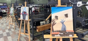 Giresun'da öğrenciler Tamzara dokumasını resimlerinde kullandı