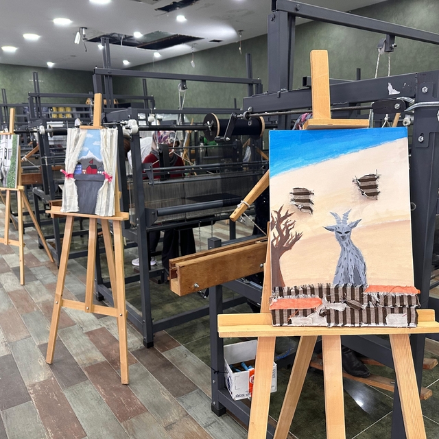 Giresun'da öğrenciler Tamzara dokumasını resimlerinde kullandı