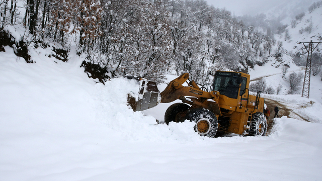 Bitlis'te karla mücadele ekipleri köy yollarını açmak için mesai yapıyor