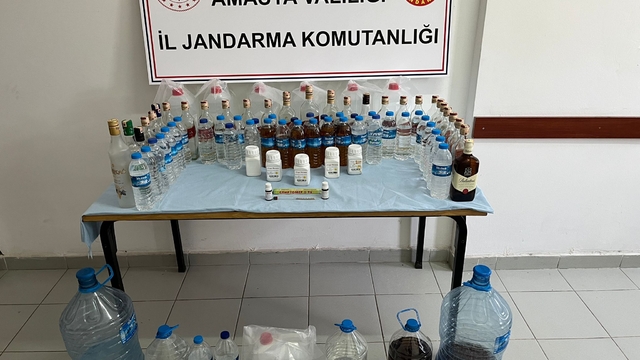 Amasya'da 105 litre sahte içki ele geçirildi