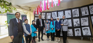 Darende'de ortaokul öğrencileri resim sergisi açtı