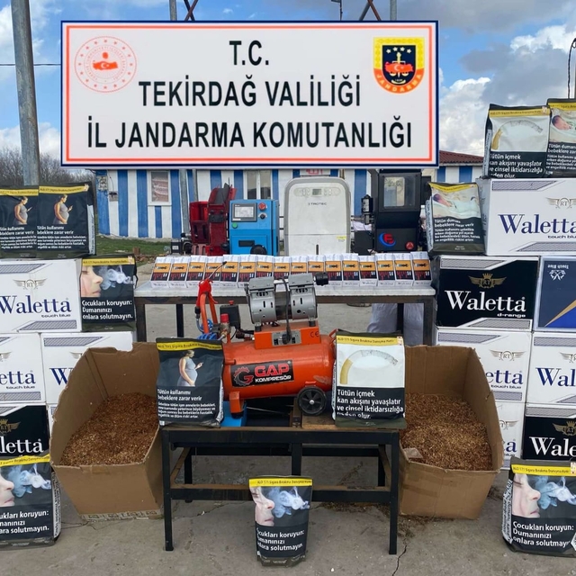 Tekirdağ'da bir evde 120 bin makaron ele geçirildi