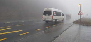 Bolu Dağı'nda sis ve sağanak etkili oldu
