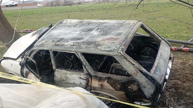 Denizli'de ağaca çarpan otomobil alev aldı; dede ile torunu öldü, 2 yaralı
