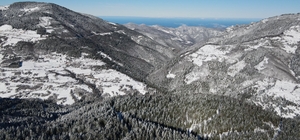 Karla kaplanan Küre Dağları havadan görüntülendi