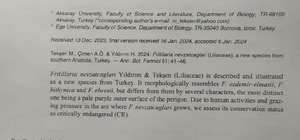 Mersin'de keşfettiği bitkiye ismi verildi: Fritillaria Nevzatcaglari