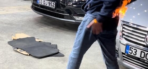 Sosyal medya için video çekerken yandı; paspaslı müdahale kamerada