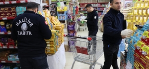 Zabıta ekipleri marketlerde denetim gerçekleştirdi