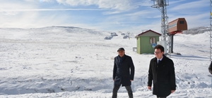 Başçiftlik Kaymakamı Yüksel, kayak merkezinde incelemelerde bulundu