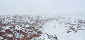 Erzurum'daki Narman Peribacaları beyaza büründü