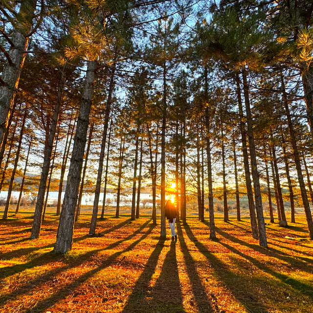 Hazar Gölü'nde gün batımı güzelliği