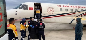 Ambulans uçak, karaciğer hastası kadın için havalandı