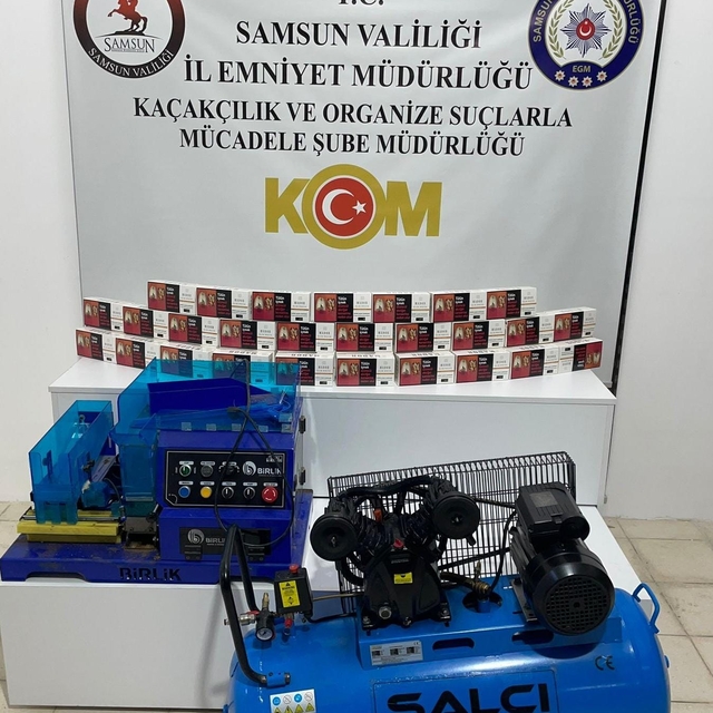 Samsun'da 8 bin bandrolsüz boş makaron ele geçirildi