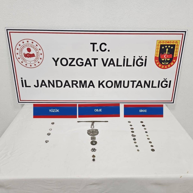 Yozgat'ta tarihi eser niteliğinde 18 sikke, 6 obje, 4 yüzük ve 1 mühür ele...