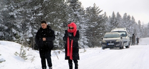 Kar yağışıyla beyaza bürünen Soğuksu köyü vatandaşları ağırlıyor