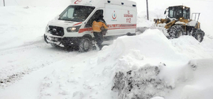 Siirt'te kar nedeniyle köyde mahsur kalan hastanın yardımına ekipler yetişt...