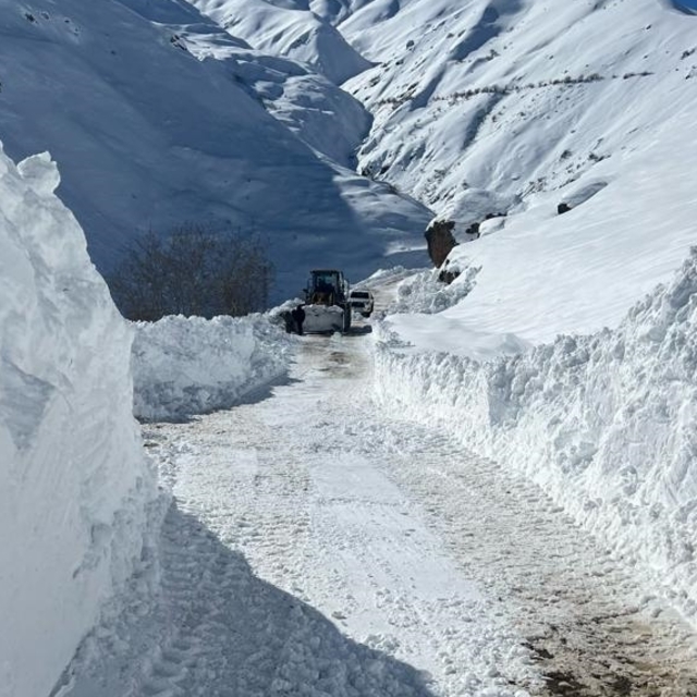 Van'da ekipler çığ nedeniyle kapanan yolu açmaya çalışıyor