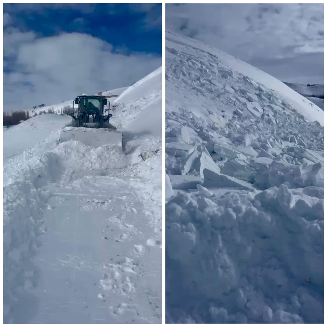 Muş´ta köy yoluna çığ düştü
