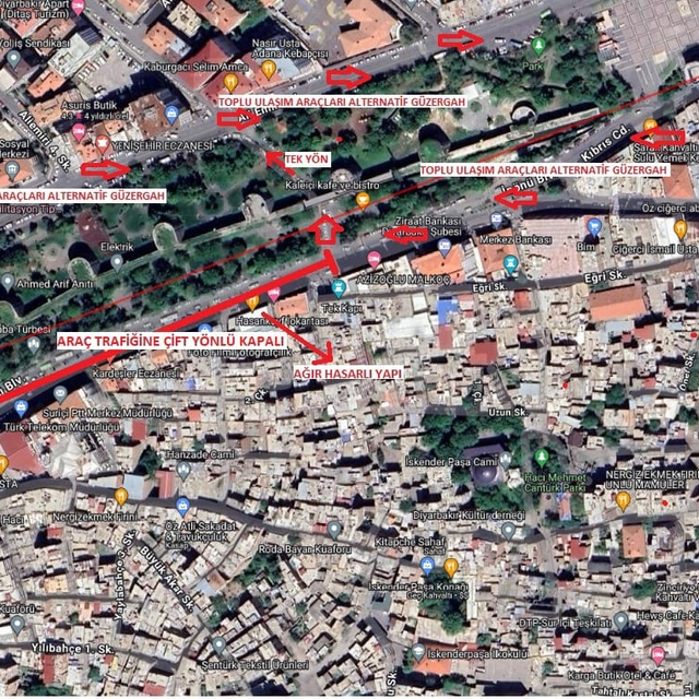 Diyarbakır'da İnönü Bulvarı'nın belirli bir kısmı trafiğe kapatılacak