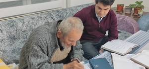 Oğuzlar Kaymakamı Turan'dan 71 yıldır günlük tutan Hastaoğlu'na ziyaret