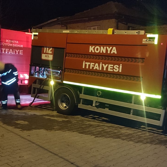 Beyşehir'de bir evde çıkan yangın hasara neden oldu