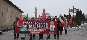 Erzurum'da sağlıkçılar Gazze için "sessiz yürüyüş" yaptı